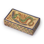 Incense caddy in the shape of a playing card, enamelled ware