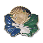 Set of dishes in the shape of a chrysanthemum flower and a maple leaf combined, enamelled ware