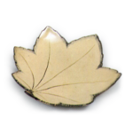 Set of dishes in the shape of maple leaves, underglaze brown and blue