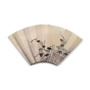 Fan-shaped dish with morning-glory design, underglaze brown and blue