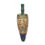 Umbrella-shaped hanging flower vase with plum tree design, enamelled ware