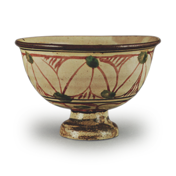 Red painting horse riding cup Chawan