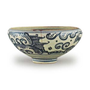 Blue and white Chawan Hachinoko