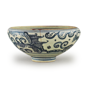 Blue and white Chawan Hachinoko