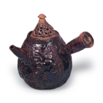 Mokubei: teapot, brown glaze