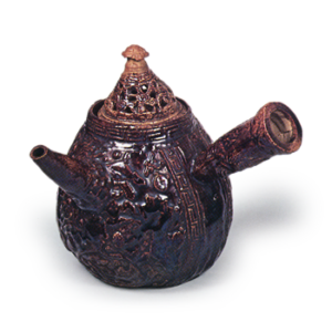 Mokubei: teapot, brown glaze