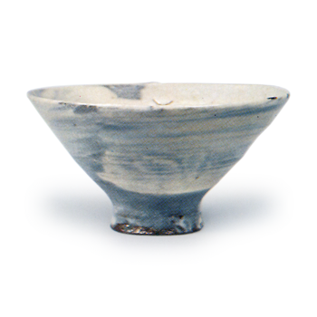 Mokubei: wine cup, brush-mark slip