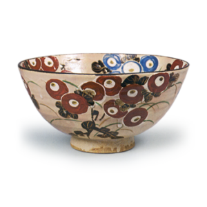 Ninnami: bowl with chrysanthemum design, enamelled ware