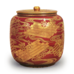 Hozen: water jar with flower raft design, enamelled and gilded ware