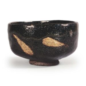 Donyu Black Raku Chawan Chidori