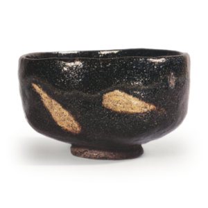 Donyu Black Raku Chawan Chidori