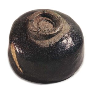 Donyu Black Raku Chawan Chidori