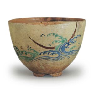 Ninsei Wave Crescent Moon Chawan