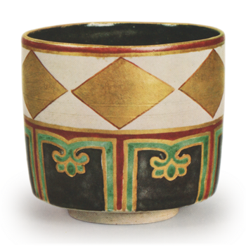 Ninsei Gold and silver diamond Chawan