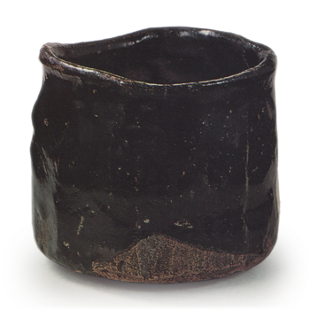 Seto black Chawan, small wood