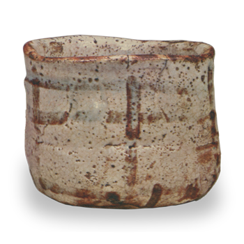 Shino Tea Bowl, Inscription:"Unohana-kabe"