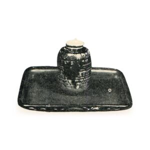 Chinese ware: Black-green glazed square tray