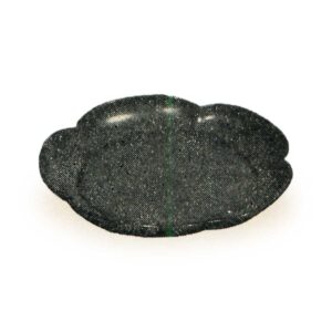 By Haru Naru, Chinese Style, Five-Leaf Tray, Inner Red Lacquer, Outer Curved Rim, Black Bottom