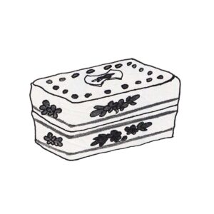 Brushed brass with design of cranes and butterflies