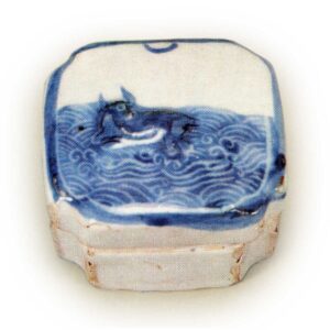 Buffalo, underglaze blue