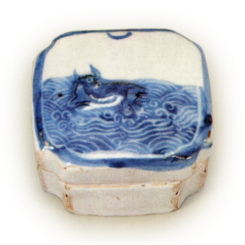 Buffalo, underglaze blue