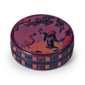 Crimson Flowers, Green Leaves  Carved by Hayashi Kasei