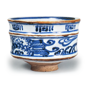 Old Underglaze Blue-and-White Imitation Un-dō-style Tea Bowl