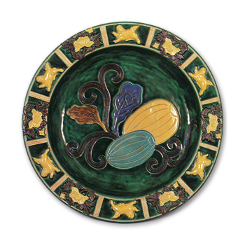 Chōjirō-style Flat Bowl with Melon Design