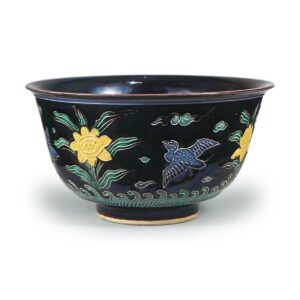 Jiaozi Bowl with Floral and Bird Design