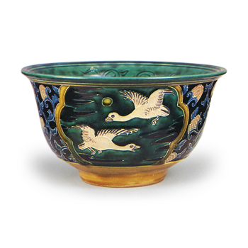 Coastal-Style Bird-Motif Bowl