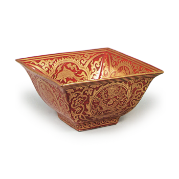 Kiran-de Dragon and Phoenix Design Square Bowl