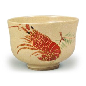 Color-painted Cup with Shrimp Design