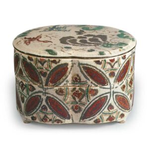 Polychrome Cloisonné-Patterned Tiered Serving Box
