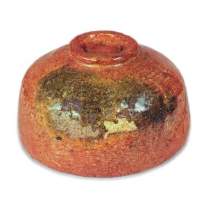 Red Tea Bowl, Inscription: “Tanuki” by Dōnyū