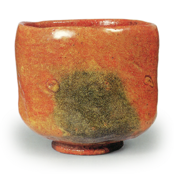 Red Cylindrical Tea Bowl, Inscribed “Tamayuki,” by Ichinyu