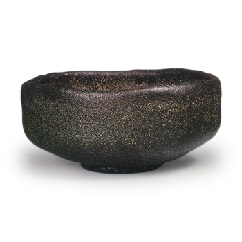 Black Flat Tea Bowl, Inscribed “Ippei,” by Soju
