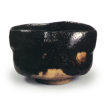 Black-stamped tea bowl, inscribed “Irifune,” by Kei'nyu