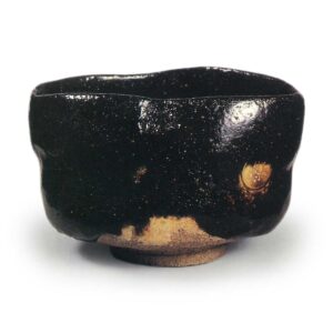 Black-stamped tea bowl, inscribed “Irifune,” by Kei'nyu