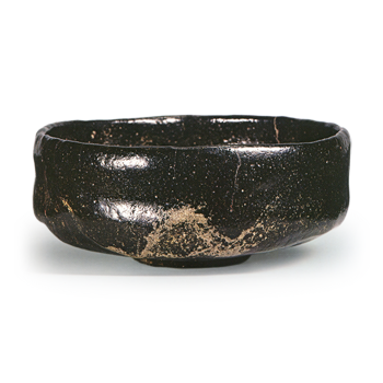 Black Flat Tea Bowl, Inscribed “Enji,” by Dōnyū