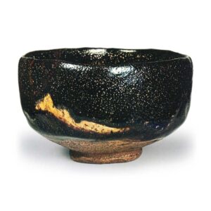 Black Square Tea Bowl, Inscribed “Yūgasa,” by Dōnyū
