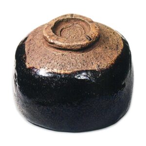 Black Square Tea Bowl, Inscribed “Yūgasa,” by Dōnyū