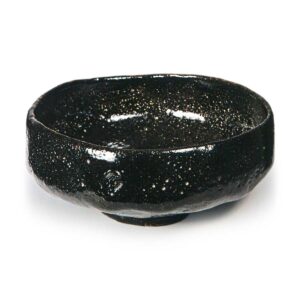 Black Flat Tea Bowl, Inscription: Shōko, Dōny
