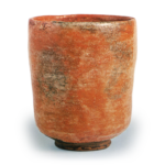 Red Tea Bowl, Inscribed “Sanjin,” by Dōnyū