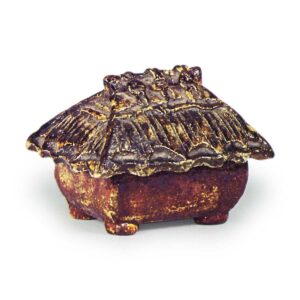 Kuzuya Incense Box with Amber Glaze by Michiiri