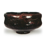 Black Flat Tea Bowl, Inscribed “Kogetsu,” by Ichinyu