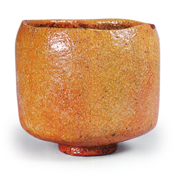 Red Cylindrical Tea Bowl, Single Piece