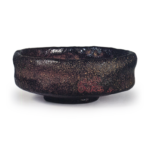 Black Flat Tea Bowl, Inscription: Hokkai, by Soju