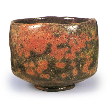 Red Tea Bowl, Inscription: “Hana-ikada,” by Sōnyū