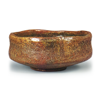 Akabira Tea Bowl, Inscription: Seikaiha, by Soju