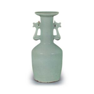 Celadon, Kin-style Phoenix-Ear Vase, Inscription: "Mansei"